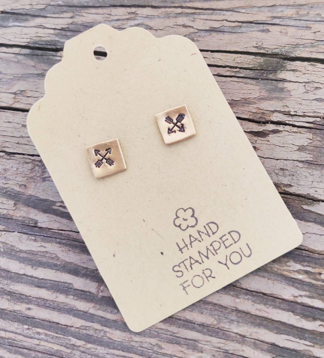 Gold Stud Earrings, Arrow Earrings, Small Earrings, Dainty Earrings, Hand Stamped Earrings, Arrow Jewelry, Small Gold Earrings