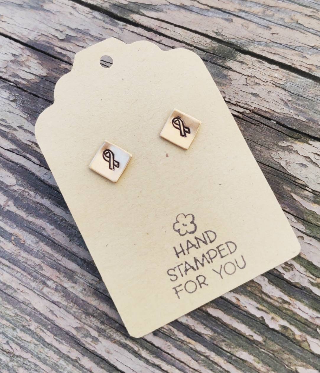 Gold Stud Earrings, Awareness Ribbon Earrings, Small Earrings, Dainty Earrings, Awareness Jewelry, Small Gold Earrings, Gold Earrings