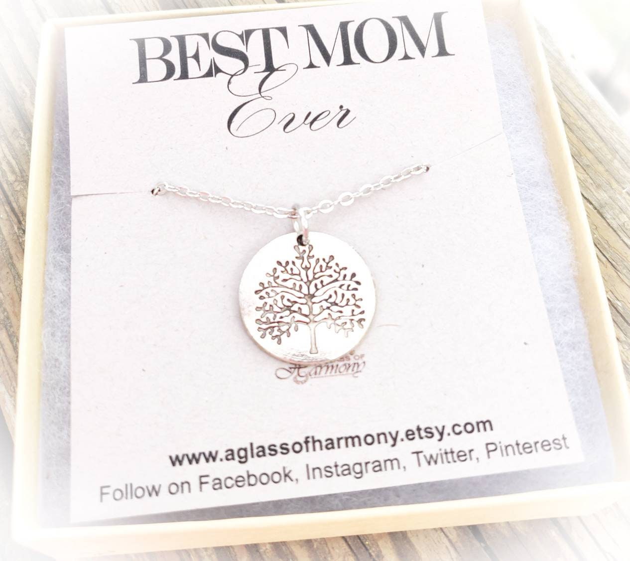 Necklace for Mom, Best Mom Ever, Mom Necklace, Jewelry for Mom, Necklace for Mom with Card, Mother's Day Gift, Ready to Give Gift for Mom