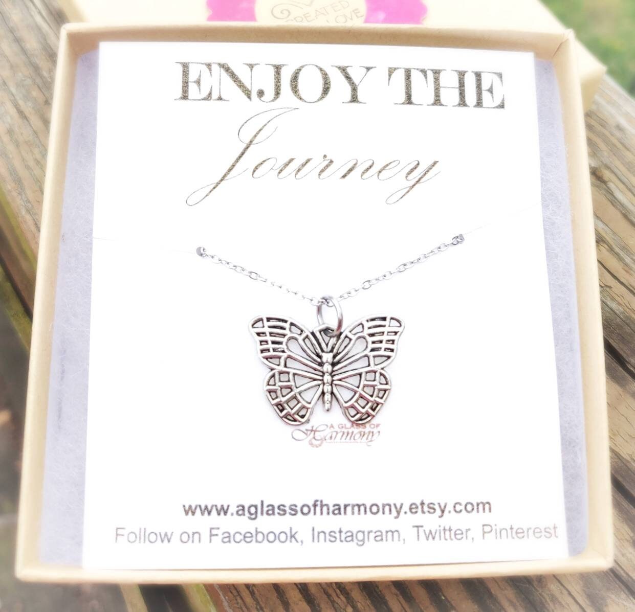 GRADUATION GIFT - Graduation Necklace, Graduation Jewelry, Gift for grad, Butterfly Necklace, Graduation gift for her, Inspiration Gift