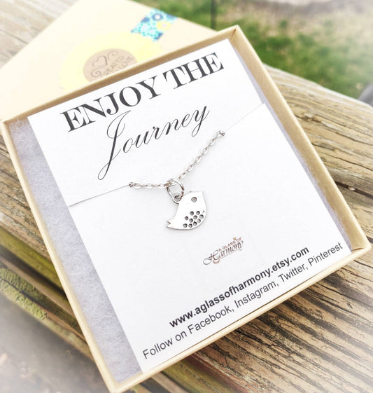 GRADUATION GIFT - Graduation Necklace, Graduation Jewelry, Gift for grad, Cute Bird Necklace, Graduation gift for her, Inspiration Gift