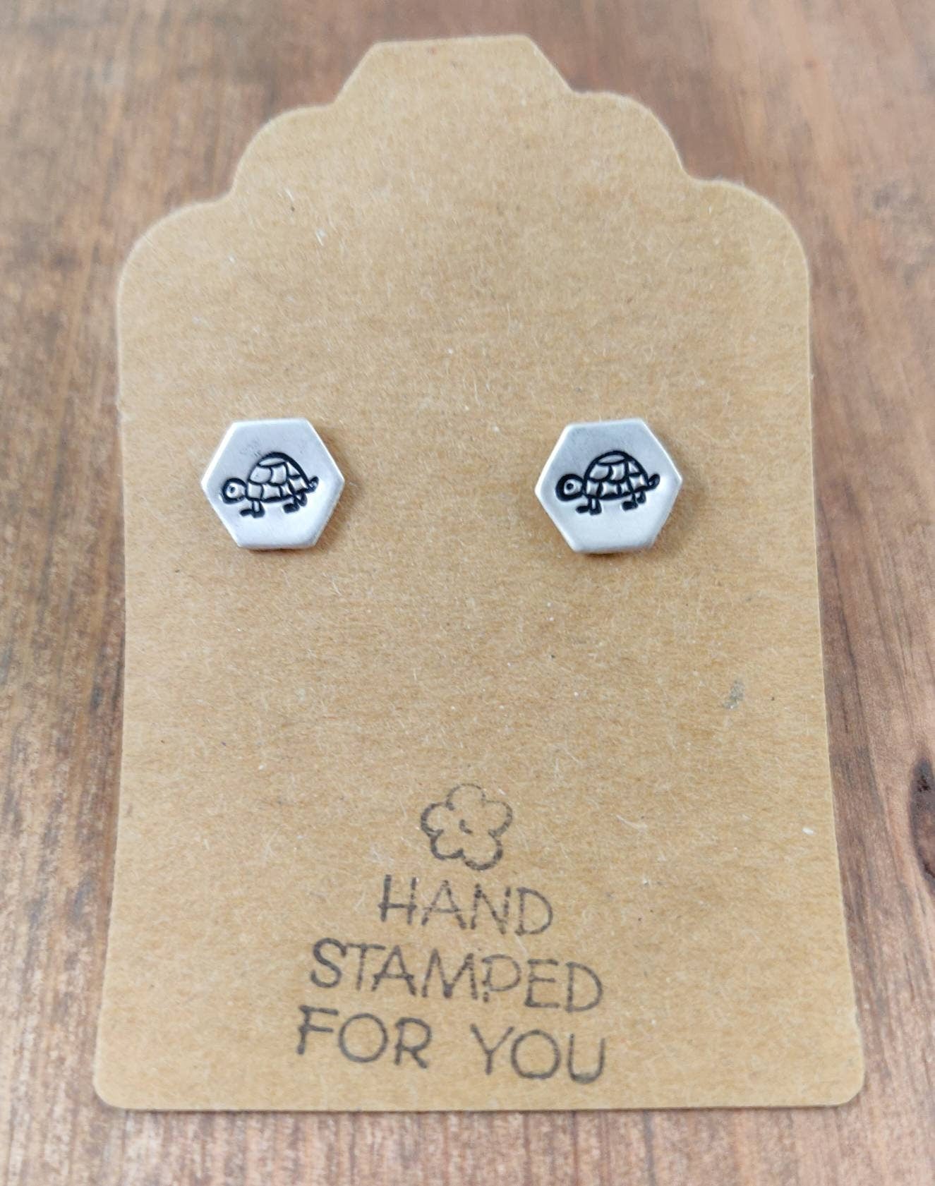 Silver Stud Earrings, Turtle Earrings, Small Earrings, Dainty Earrings, Hand Stamped Earrings, Turtle Jewelry, Small Silver Earrings