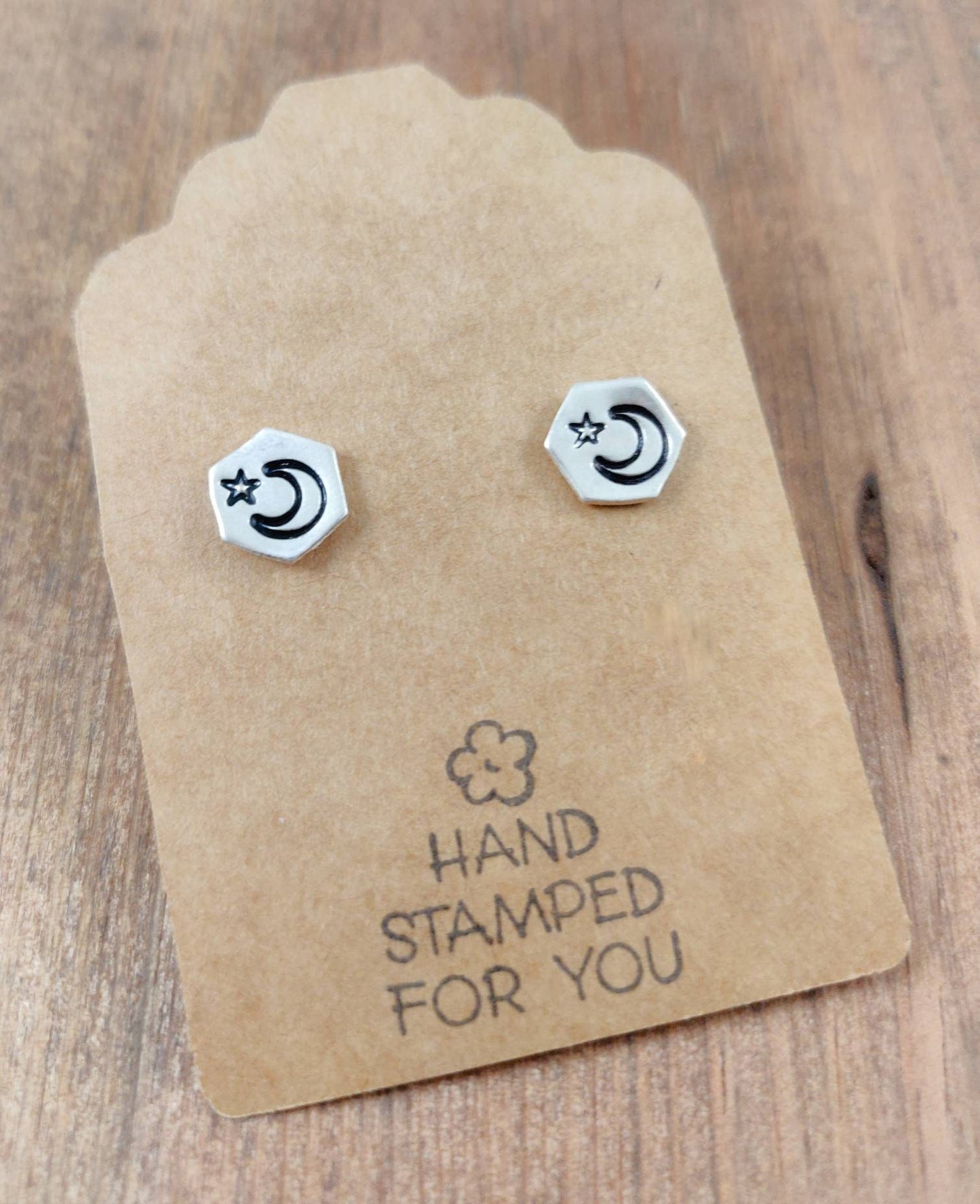 Silver Stud Earrings, Moon Earrings, Small Earrings, Celestial Earrings, Galaxy Earrings, Moons and Stars Earrings, Small Silver Earrings