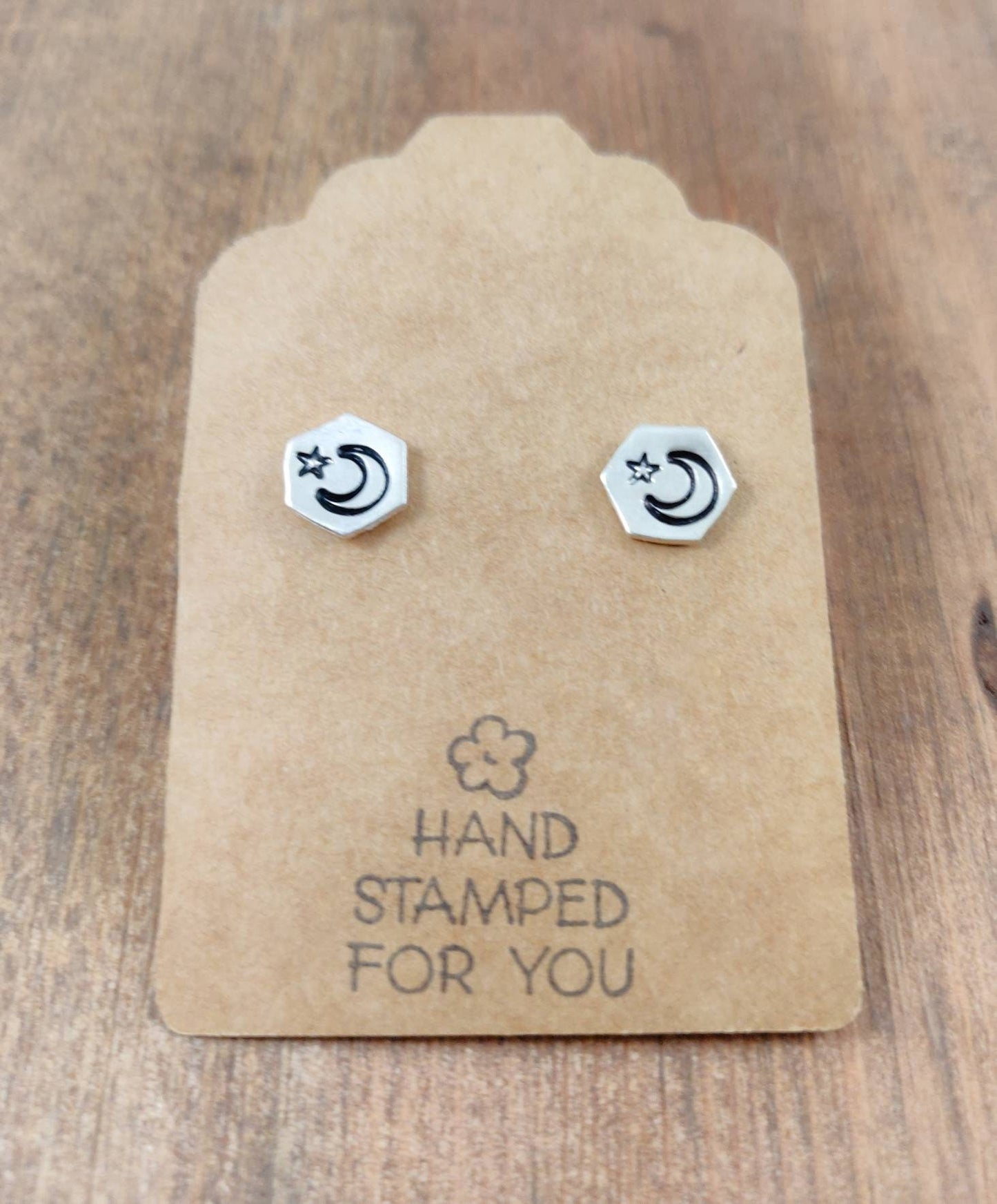 Silver Stud Earrings, Moon Earrings, Small Earrings, Celestial Earrings, Galaxy Earrings, Moons and Stars Earrings, Small Silver Earrings