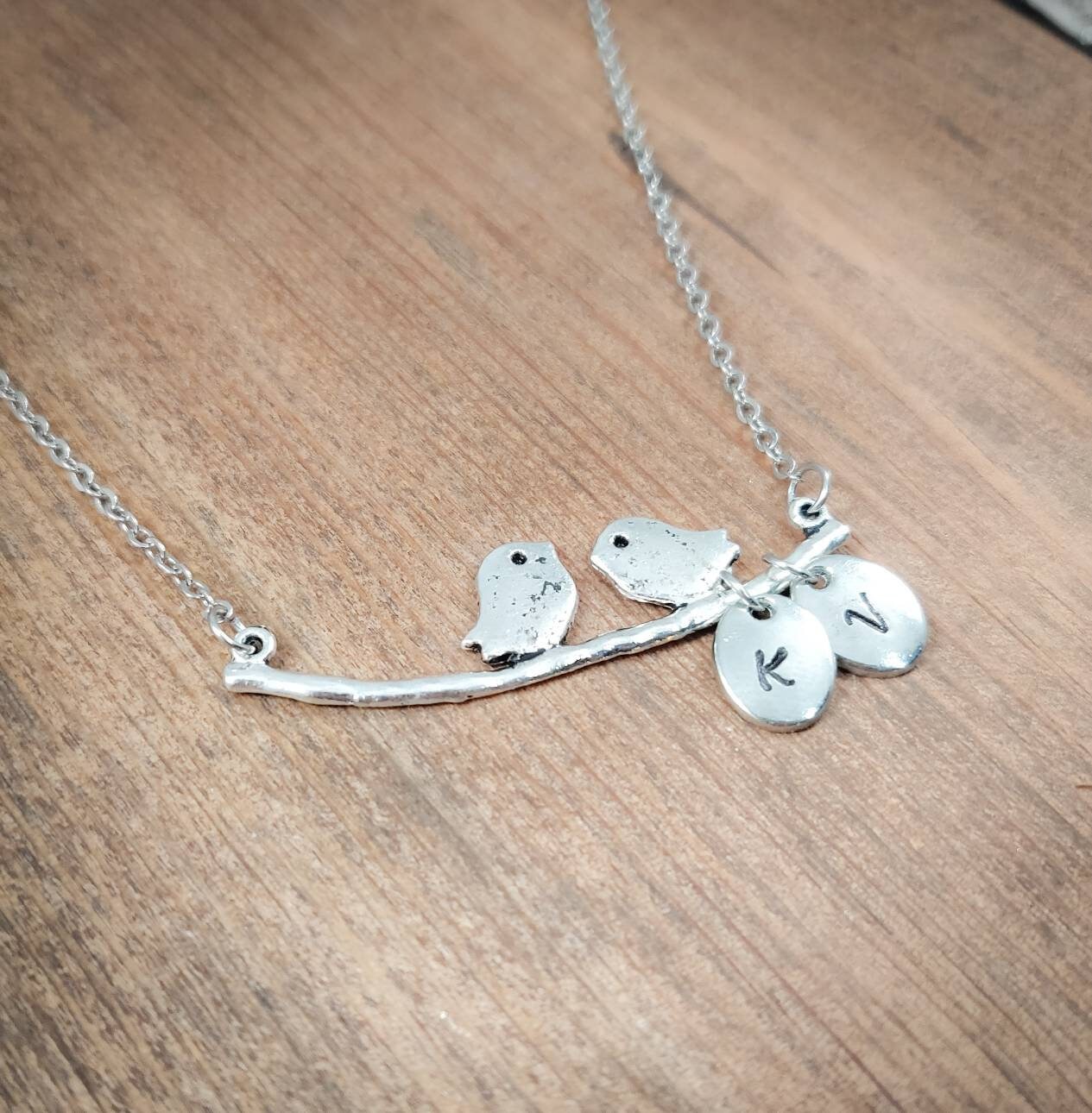 PERSONALIZED Bird Necklace, Personalized Necklace, Bird Jewelry,  Wedding Gift, Bridal Gift, Anniversary Gift, Gift for Mom, Initial Necklac